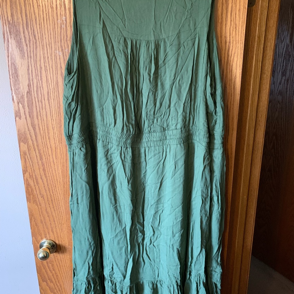 Terra and Sky Olive Green Hi-low dress